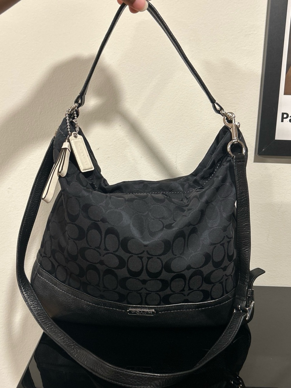 Coach Park Hobo Shoulder Bag Work Tote W Crossbody Strap Matching Wallet BUNDLE - Picture 2 of 8